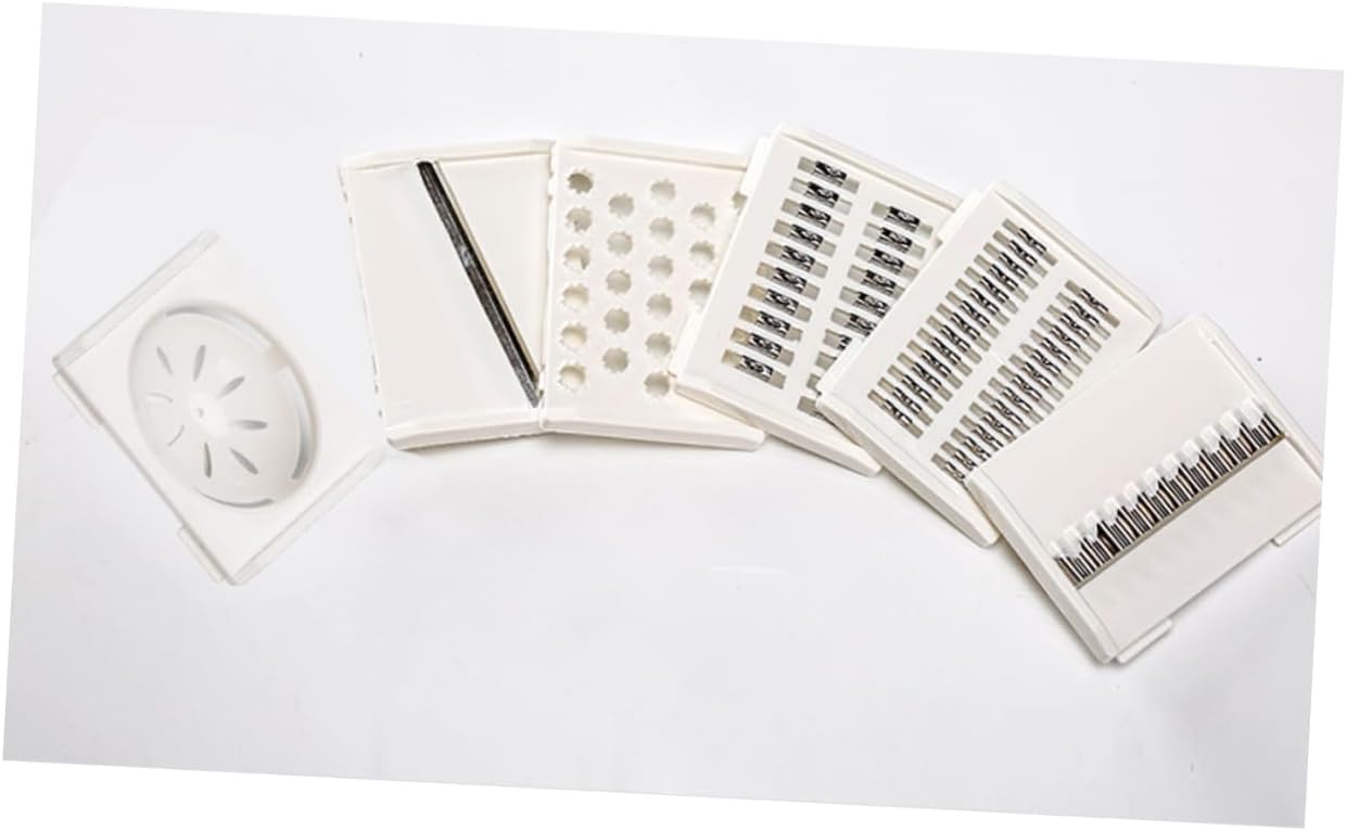 COLLBATH 1Set Wheat Straw Vegetable Slicer Grater Multifunctional Food Cutter with Molded Finger Guard for Safe Use in Kitchen Manual Veggie Chopper Cheese Grater Nordic Powder