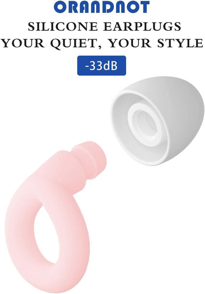 Silicone Ear Plugs for Noise Reduction, Reusable Ear Plugs for Sleeping Noise Cancelling, Concerts, Motorcycle, Travel & Hearing Protection NRR 33dB - 8 Ear Tips in XS/S/M/L, Black