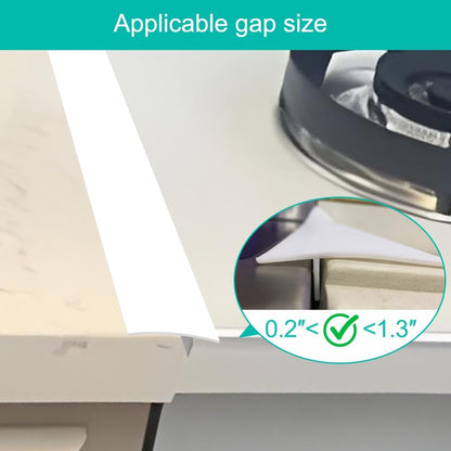 Stove Counter Gap Cover - 25 Inch Silicone Stove Gap Filler 2 Pack White | Kitchen silicone oven gap filler, countertop strips gap guard, easy to clean; white counter gap cover,crack guard for counter