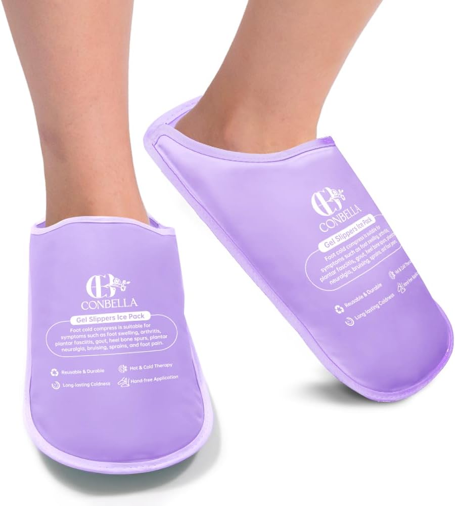 Gel Ice Pack Slippers for Foot Pain Relief, 1 Pair, Blue