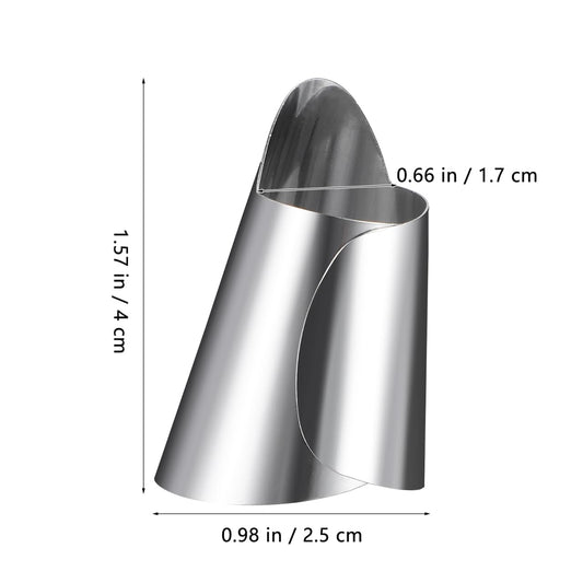 FRCOLOR 4Pcs Finger Protector Guard Set Stainless Steel Nail Cover Adjustable Kitchen Tool for Peeling Cutting Shelling