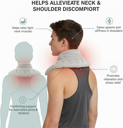Herbal Concepts Neck Heating Pad & Shoulder Wrap | Microwave Heating Pad with 12 Herbs Aromatherapy| Cordless Heating pad, Blue
