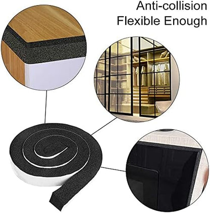 2 Rolls Foam Seal Tape for Door Window Insulation, Soundproof and Shockproof Foam Adhensive Strip, 3/8" Wx3/16 T Single Sided Foam Tape, Cold Air and Draft Closed Cell Seal Strip,Total 32FT