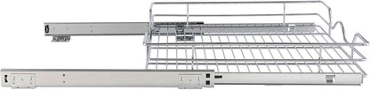 OCG Pull Out Cabinet Organizer 2 Pack (15" W x 21" D), Pull out Shelves 1 Tier, Cabinet Slide Out Shelves for Base Cabinet Organization in Kitchen Bathroom Pantry, Bottom Mount, Chrome Finish