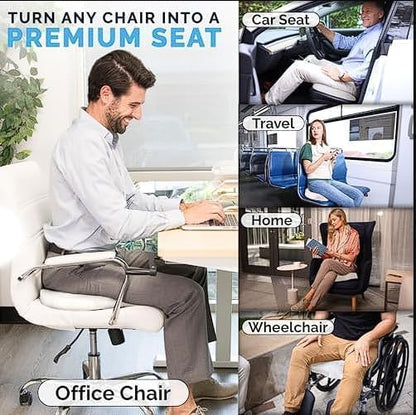 ComfiLife Doctor Recommended Seat Cushion - Premium Gel & Memory Foam Office Chair, Car Seat, Lifting Cushion - Chair Cushions for Back & Sciatica Relief - Seat Cushions for Office & Desk (Black)