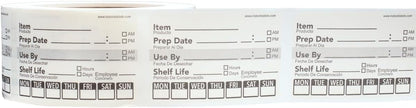 Dissolvable Day of The Week Use by Shelf Life Labels, 2 x 3 Inch 500 Adhesive Stickers for Organization, Food Rotation, Meal Prep Stickers Dissolve in Water