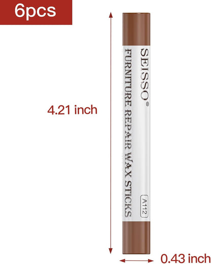 Furniture Repair kit, Wood Scratch Cover Markers*6 and Wax Filler Sticks*6 with Sharpener- 13Pack, Furniture Markers Touch Up Kit for Cover Ups Wooden Floors, Tables, Desks, Carpenters, Stains, Holes