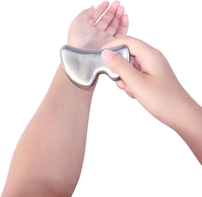 Stainless Steel Gua Sha Scraping Massage IASTM Soft Tissue Mobilization Tool (B Shape)