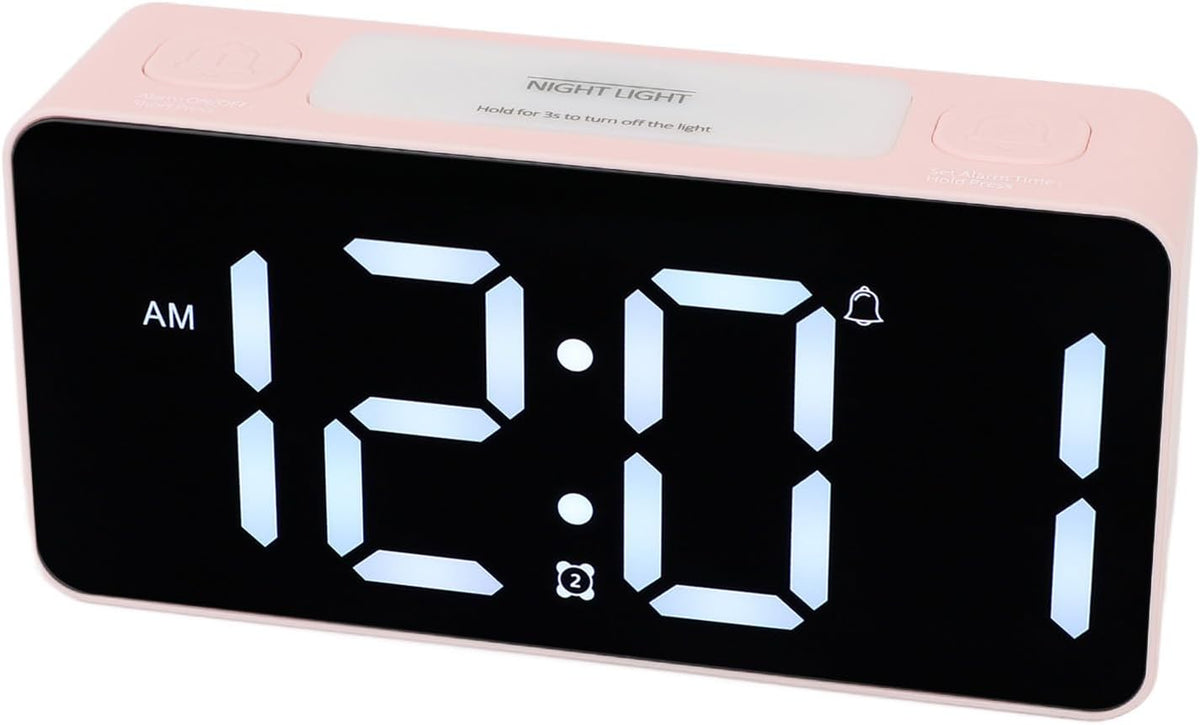 Yinhing Extra Loud Alarm Clock with Bed Shaker, Large LED Display Vibrating Alarm Clock for Heavy Sleepers, with 15 Color Modes 5 Volume Levels 3 Brightness Levels