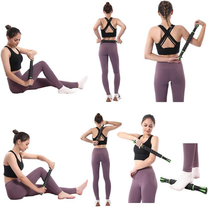 Wooden Cellulite Massage Roller for Legs and Thighs - Handheld Fascia Blaster Tool for Muscle Relief, Lymphatic Drainage & Body Sculpting - Anti Cellulite Massager for Women and Men (12 Wheel)