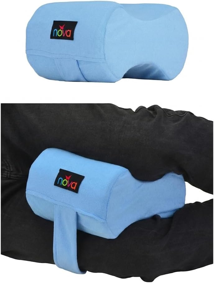 NOVA Leg Spacer Knee Pillow – Orthopedic Foam Knee Support Cushion for Side Sleepers, Pressure Relief for Hips, Legs & Lower Back, Standard Size, Soft Terry Cloth Removable Washable Cover