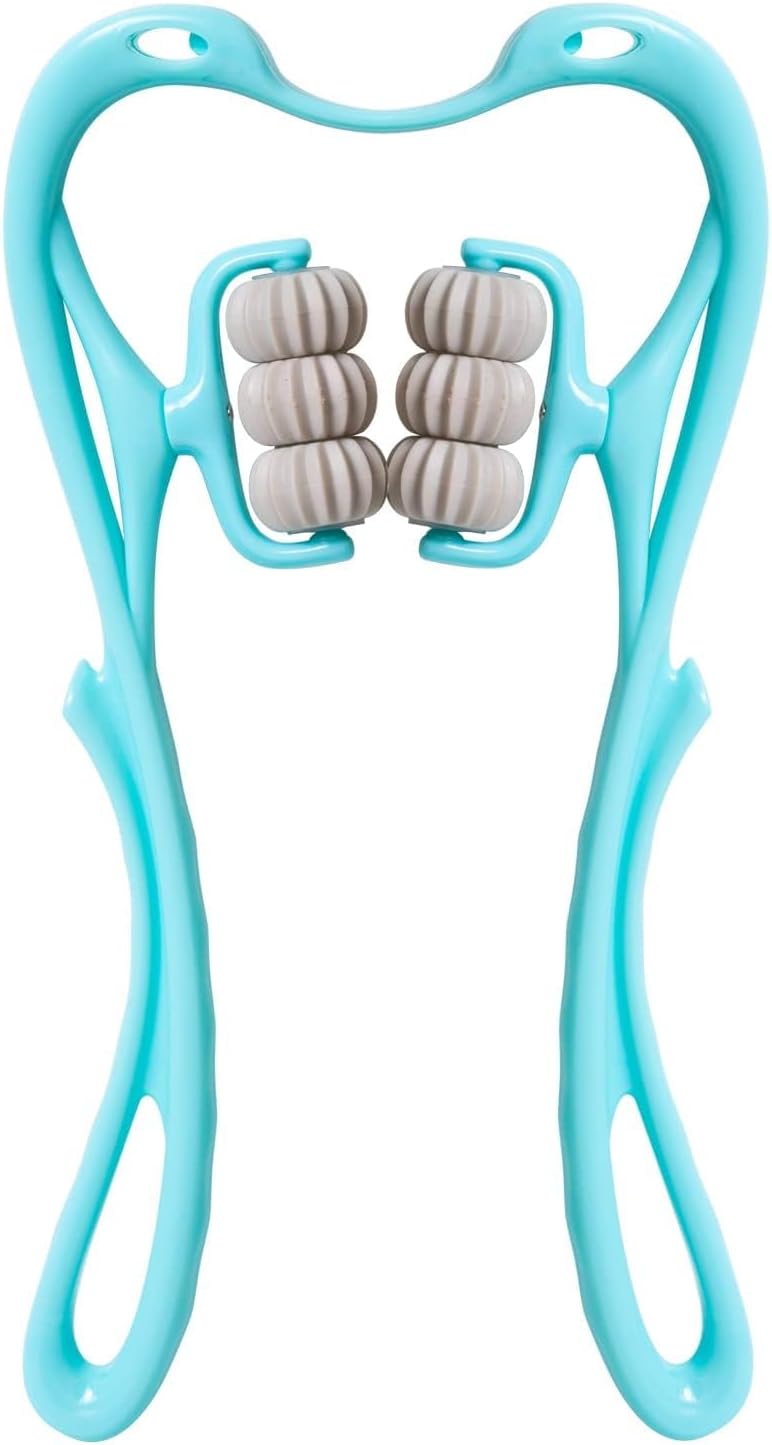HaSeftni Trigger Point Roller Massager Tool with 6 Balls for Pain Relief deep Tissue Handheld Suitable for Legs Waist Neck and Shoulder Massage Relaxer (Blue)