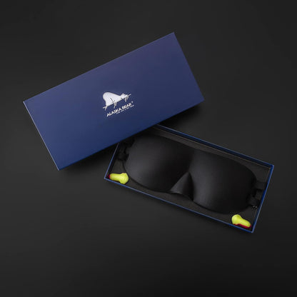 ALASKA BEAR Sleep Mask 2 Straps, Mulberry Silk, Twin Thin Elastic Bands Stay Put All Night, Smooth Eye Mask Two Adjustable Head Strings and Nose Baffle