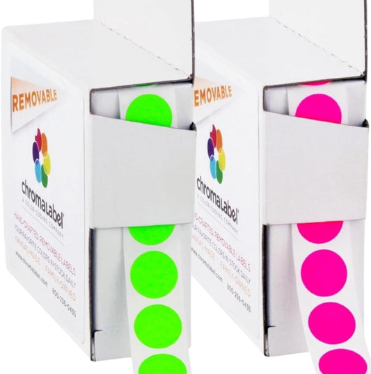 Removable Green Dot Stickers, 1/2 Inch, 1000/Box | Inventory Circle Labels with Removable Adhesive for Offices, Classrooms, Food Service, and Medical Settings. Made in USA
