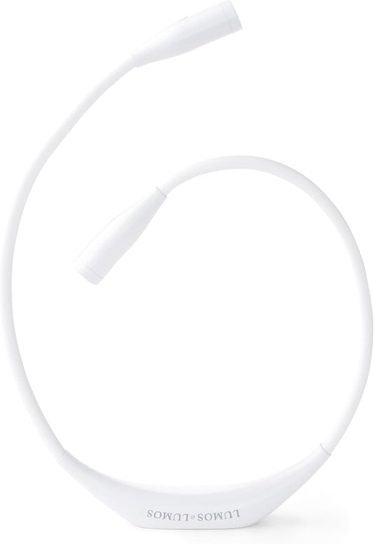 Lumos Knitting Light, Crafter Light Around Neck for Knitters and Crocheters, 3 Colors & Adjustable Brightness. Portable, Wearable, Rechargeable&Long Lasting (White)