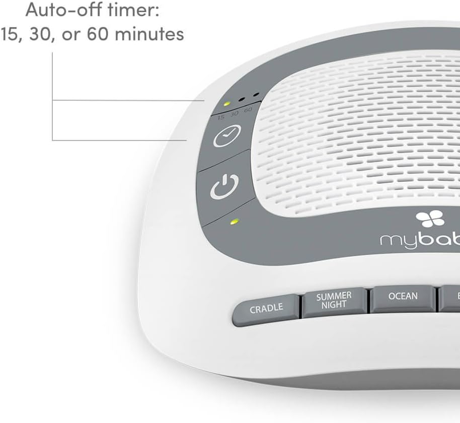 MyBaby SoundSpa White Noise Machine for Babies | 6 Soothing Lullabies for Newborns, Sound Therapy for Travel, Relaxing, Kids, Newborns, Baby Songs, Adjustable Volume, Auto-off Timer, By HoMedics | Sound Therapy for Travel, Relaxing, Kids, Newborns, Baby
