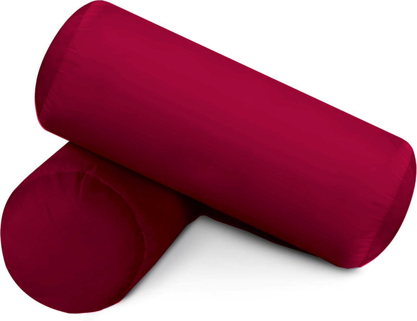 SAHARBEDDINGS 2 PC Cervical Neck Roll Pillow Cover with Cotton Bolster Pillowcases for Cylindrical Cushion Round Neck Pillowcase Zipper Closer (Blush, 13x6 Roll Pillow Set of 2)