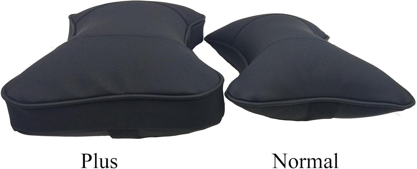 2 Packs Car Neck Pillows, Dual-Side PU Leather Car Headrest with Fiber Filling, Universal Soft Neck Support Pillow for Car, Home & Office (Black)