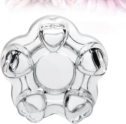 VOSAREA Heart Shape Glass Tea Pot Warmer Base with Heat Preservation and Candlestick Function, Creative Stylish Glass Base for Tea Pot Heating and Warmth