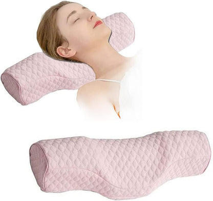 Cervical Neck Pillow for Pain Relief Sleeping, Neck roll Pillow Memory Foam for Stiff Neck Pain Relief ，Travel Bolster Pillow for Bed for Side Sleepers Back Sleeper. (Blue)