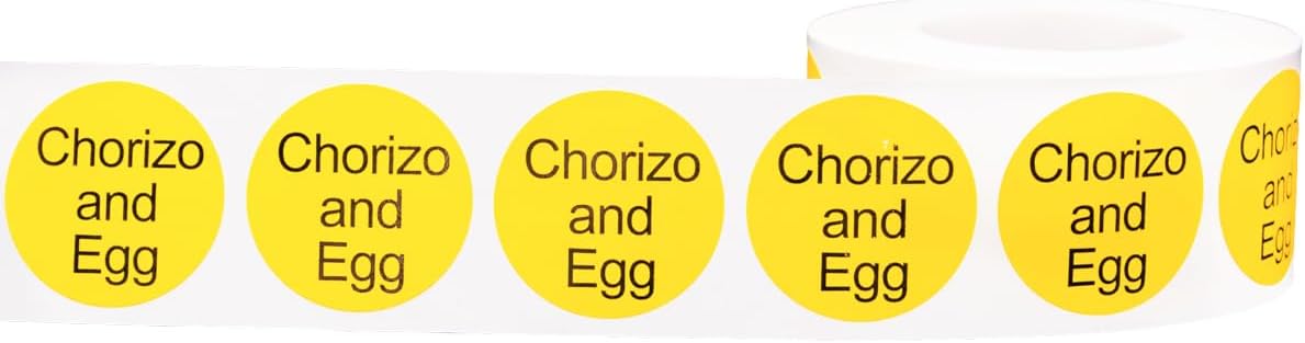 Yellow with Black Carnitas Circle Dot Adhesive Stickers, 1 Inch Round Labels, 500 Total Stickers