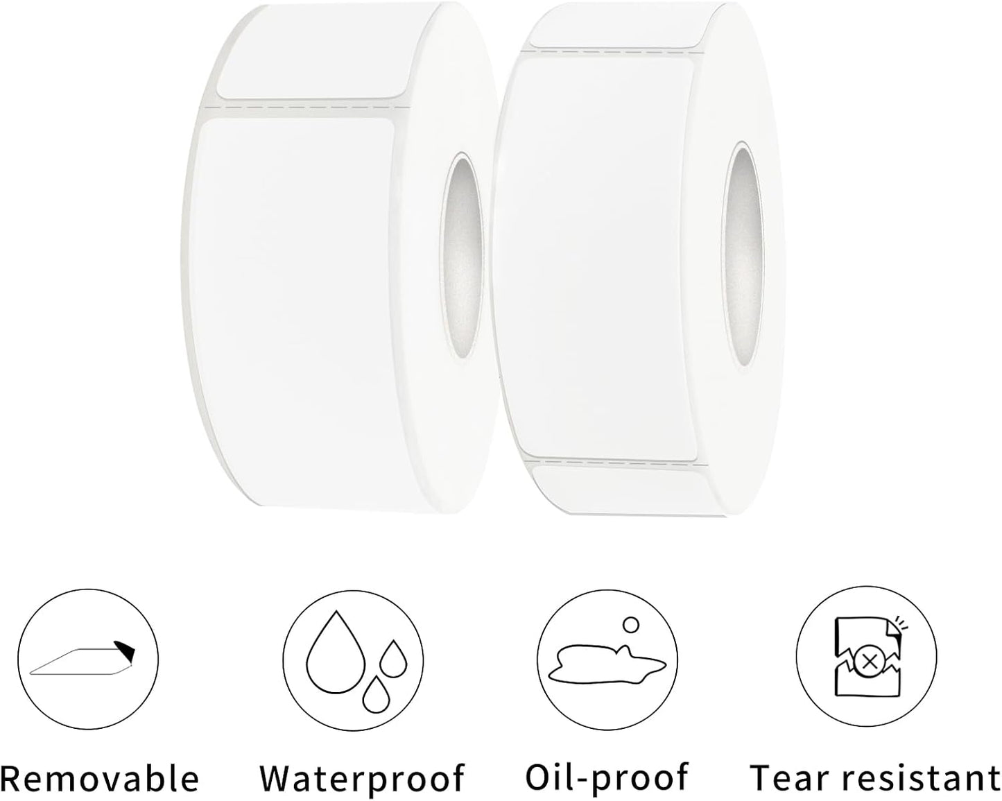 Removable Freezer Labels, Date Label 1x2 Inch Food Storage Stickers, Waterproof Oil Resistant Easy Clean Leaves no Residue 300 Total Per Roll