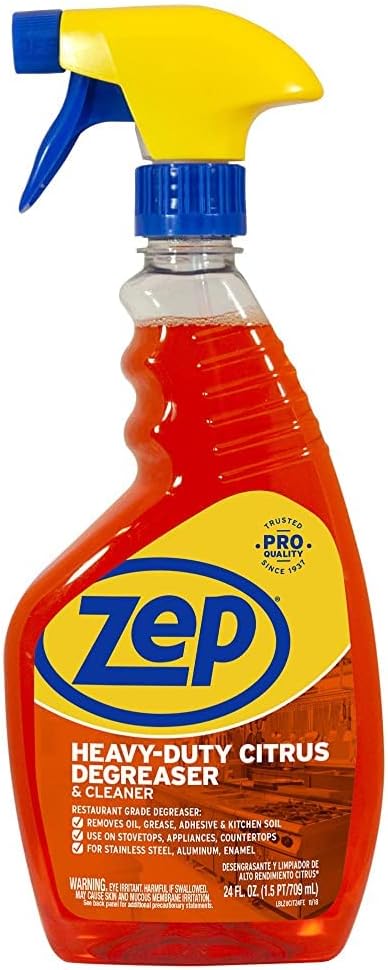 Zep Heavy-Duty Citrus Degreaser Cleaner Concentrate - 1 Gallon (1 Unit) ZUCIT128 - Restaurant Grade Degreaser and Cleaner Removes Oil, Grease, Adhesive, and Kitchen Soil