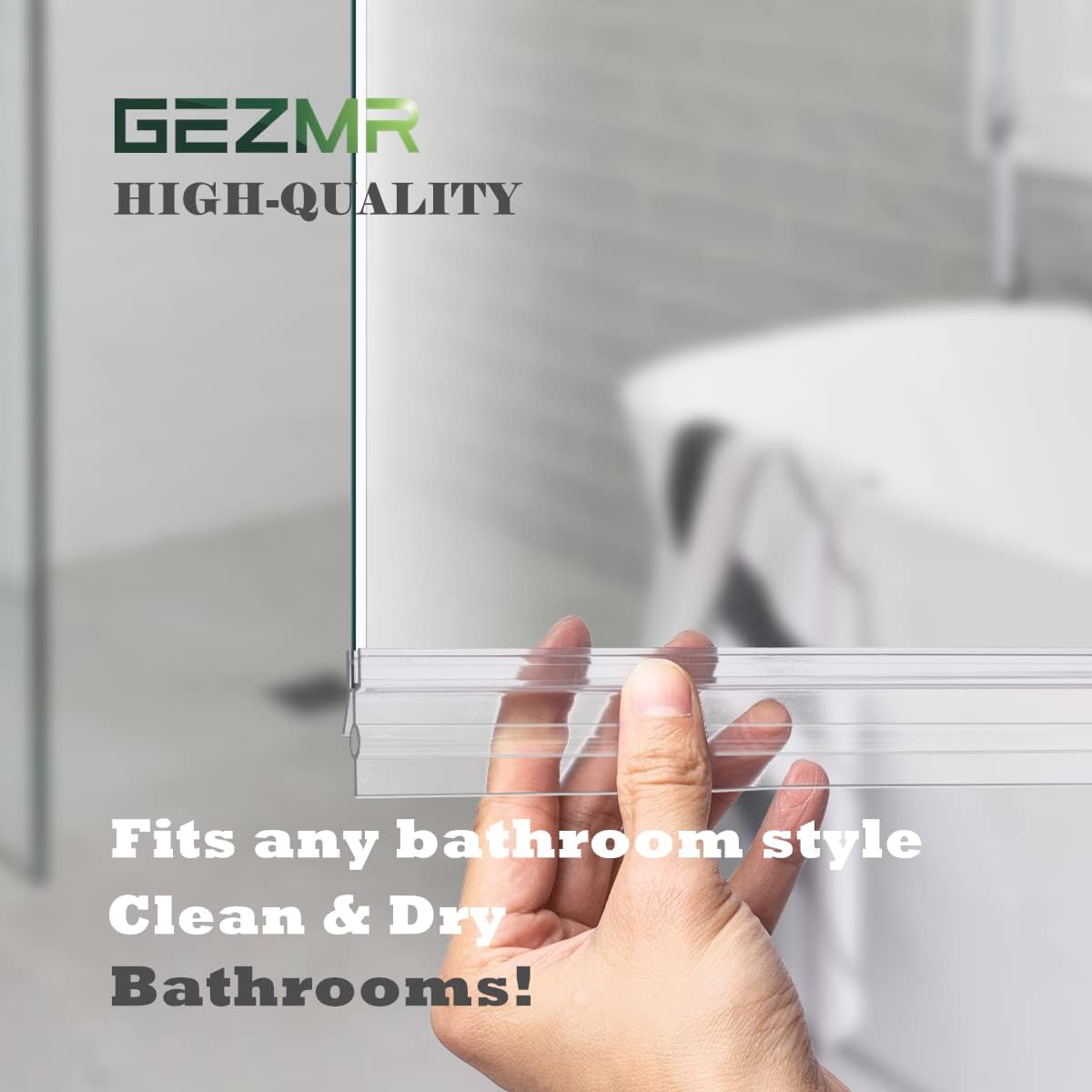 2-Pack Frameless Shower Door Bottom Seal (1/4'' X 39'') Clear Glass Shower Door Sweep Strip can Covers up to 23mm Gap - Stop Leaks