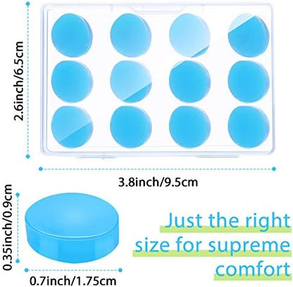 Frienda 36 Pair Silicone Ear Plugs for Sleeping, White, Blue, Green