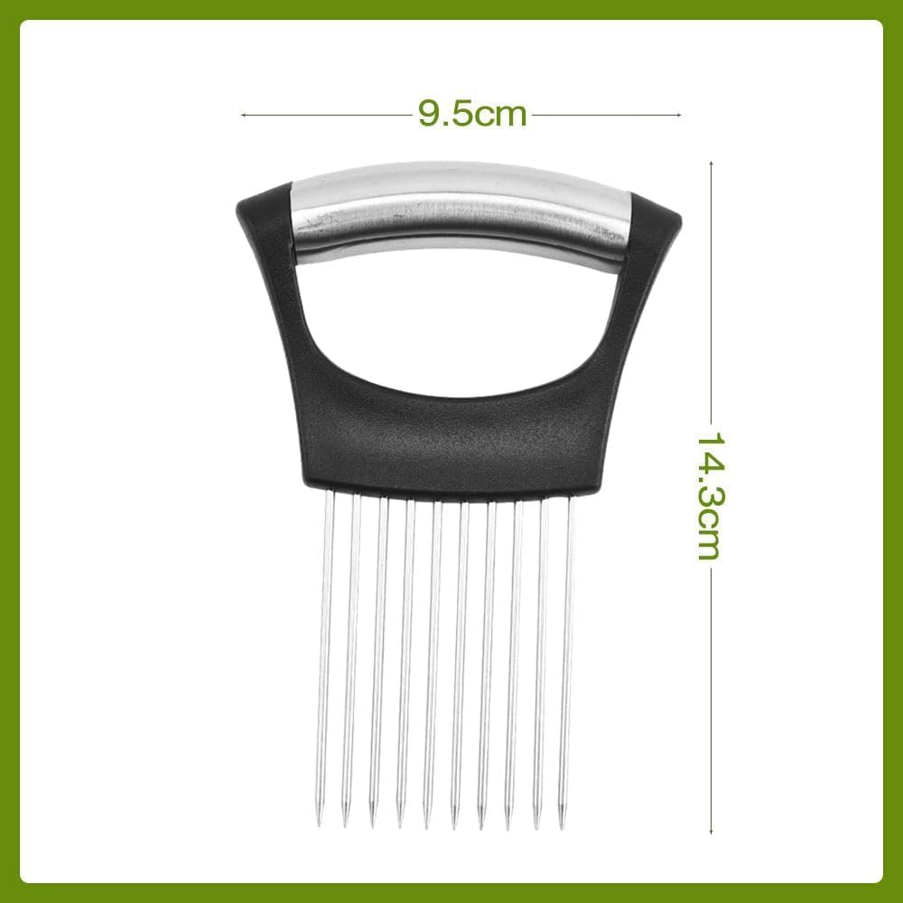 Stainless Steel Onion Slice Holder, New Onion Holder for Slicing, Lemon Slicer Vegetable Cutter, Chopper Slicing Assistant Tool for Potato, Tomato, Meat, Onion Home Kitchen Tools