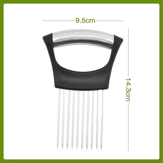 Stainless Steel Onion Slice Holder, New Onion Holder for Slicing, Lemon Slicer Vegetable Cutter, Chopper Slicing Assistant Tool for Potato, Tomato, Meat, Onion Home Kitchen Tools