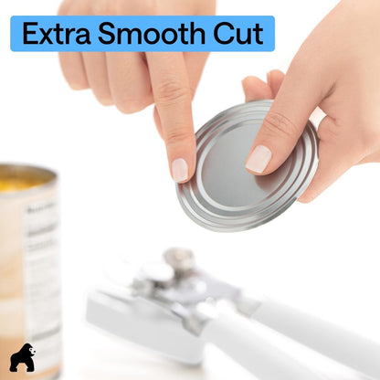 GORILLA GRIP Original Model Stainless Steel Smooth Edge Manual Can Opener and Bottle Openers, US Designed, Comfortable Handle, Oversized Handheld Turn Knob, Multifunctional Kitchen Tool, Gray