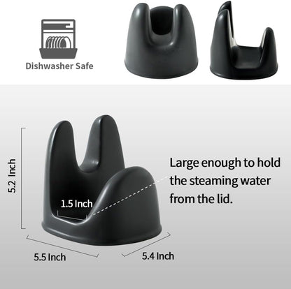 Nihow Ceramic Pot Lid Holder While Cooking for Kitchen Counter/Stove Top | Blue,Stable, Dishwasher Safe, Keep Counter Top Tidy and Clean,Water Proof,Saving Space,Heat Resistant