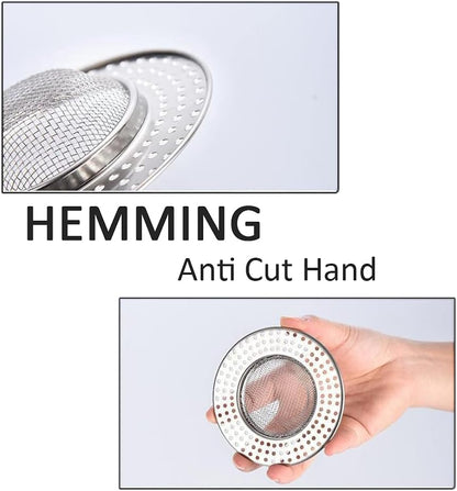 2pcs Heavy Duty Stainless Steel Slop Basket Filter Trap, 2.75" Top / 1" Mesh Metal Sink Strainer Shower Drain Hair Catcher for Kitchen Bathroom Bathtub Wash Basin Floor Balcony Drain Hole, Utility