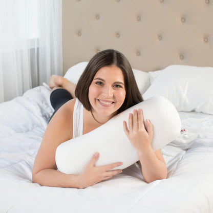 Core Jackson Roll Bolster Pillow for Neck, Back, Knee & Leg Support, WH