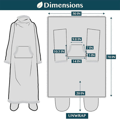 PAVILIA Fleece Blanket with Sleeves, Foot Pockets for Women Men Adults, Plush Wearable Blanket Throw Wrap, Warm Snuggle Blanket Robe, Cozy Gift Ideas Wife Mom, Dark Purple