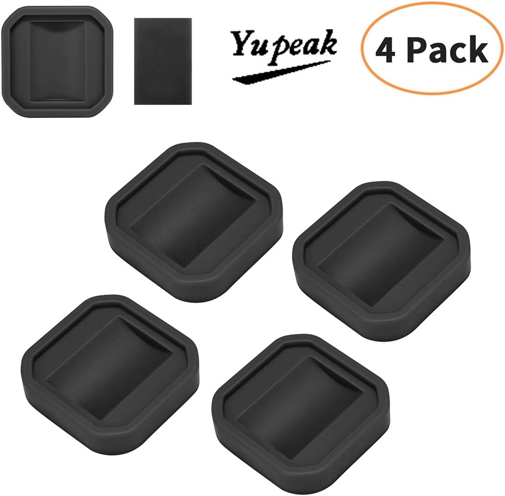 Furniture Wheel Caster Cups/Floor Protectors, Silicone Non-Slip Caster Cups is Deal for Furniture Small Wheels/Furniture Leg and Prevents Scratches 1.75x1.75(4PACK(Black)