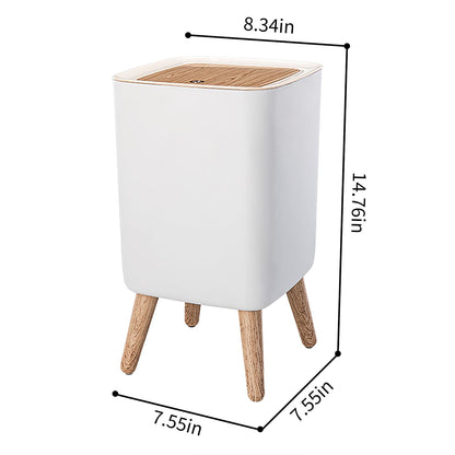 WanWanKa Mini White Plastic Trash Can, 2.6 Gallon Capacity, Slim Design, Anti-Odor, Easy to Clean, Suitable for Any Place | 10Liter Nordic Modern Waste Basket,Plastic Trash bin Suitable for Kitchen, Bathroom, Bedroom, Living Room, Office, Outdoor