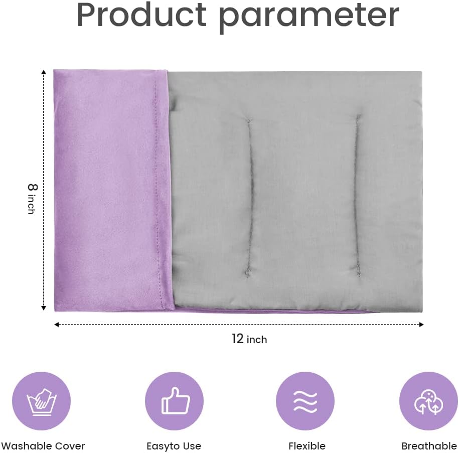 MORLIDEN Microwavable Heated Neck Wrap Warmer and Shoulder Weighted Heating Pad Microwave for Hot and Cold Compress - Purple