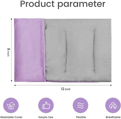 MORLIDEN Microwavable Heated Neck Wrap Warmer and Shoulder Weighted Heating Pad Microwave for Hot and Cold Compress - Purple