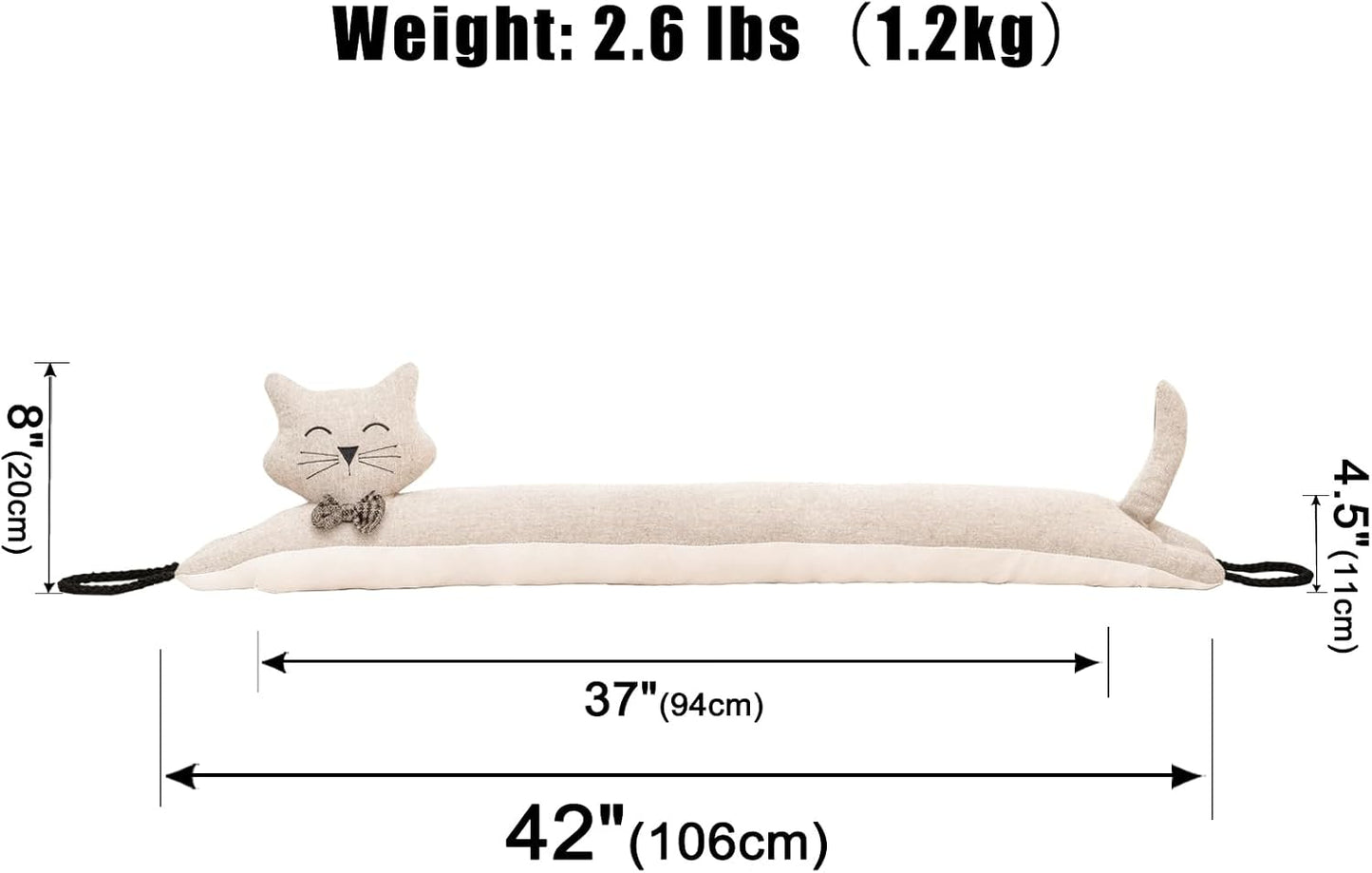 Under Door Draft Stopper Decorative Wind Stopper 36 inch for Door & Window, Weighted Animal Air Draft Stopper for Bottom of Door with Hanging Loops - Brown Dog