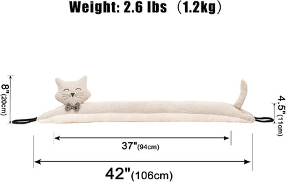 Under Door Draft Stopper Decorative Wind Stopper 36 inch for Door & Window, Weighted Animal Air Draft Stopper for Bottom of Door with Hanging Loops - Brown Dog