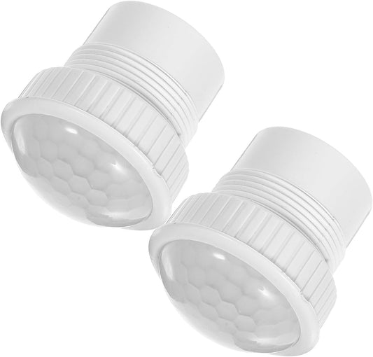 Sewroro 2pcs White Plastic under Bed Sensor Shade with Auto Light Switch and Openhole Design for Indoor Use and Smart Home Security Systems