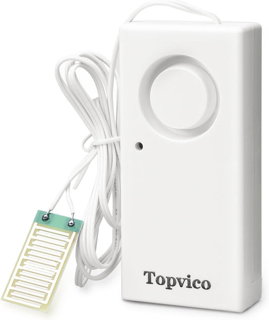 Water Alarms Leak Detector, 120dB, 37.8 Inches Cable, 2 Packs | for Home Basements, RV Water Heater, Sump Pump Overflow Moisture Floor Flood Sensor, Work Alone Battery Operated