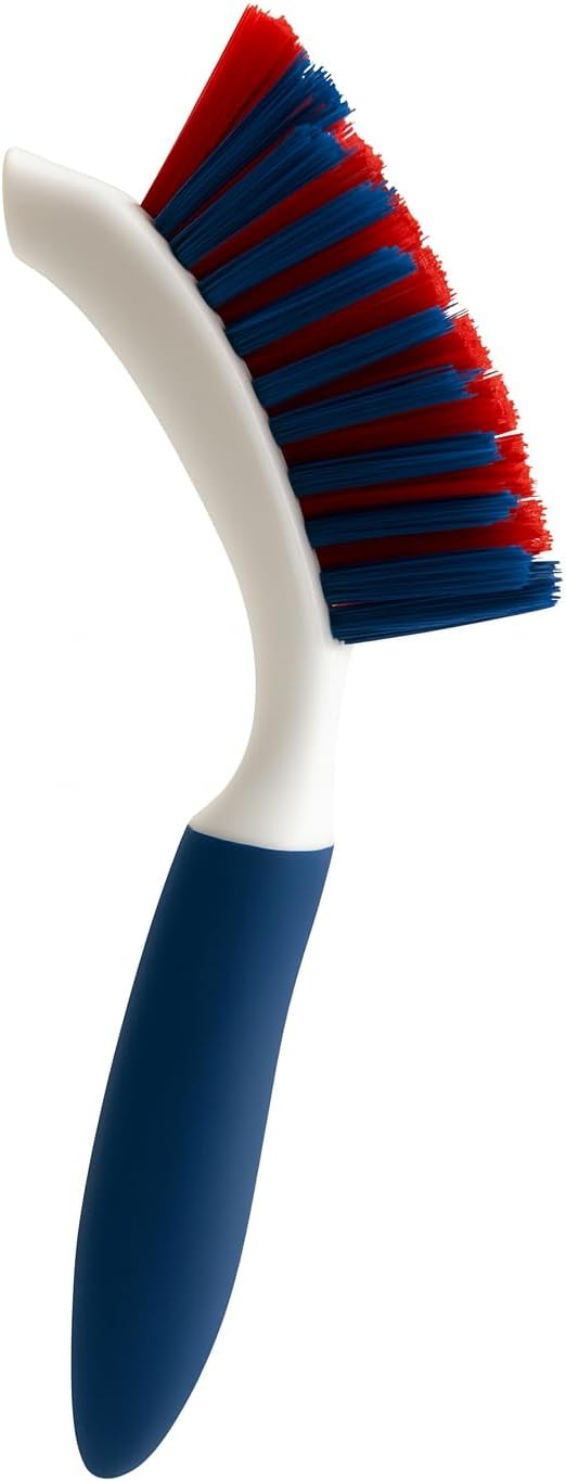Professional Grout Brush Heavy-Duty Swivel Head with Stiff V-Shaped Bristles for Deep Cleaning Tile, Corners, Showers, Kitchens & Floors Without Scratching Fits Standard Thread Poles