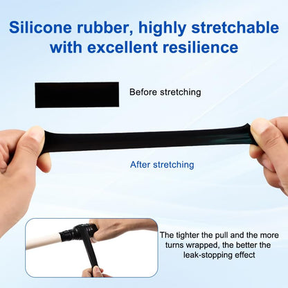 Self Fusing Silicone Tape 1''x16.4 FT Waterproof Self-Amalgamating Repair Tape for Plumbing, Hose, Pipeline & Electrical Cable Winding Emergency Leak Seal for Hot Cold Pipes (0.5mm Thickness)