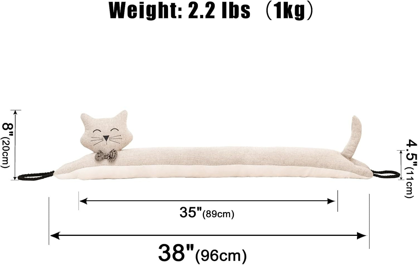 Under Door Draft Stopper Decorative Wind Stopper 36 inch for Door & Window, Weighted Animal Air Draft Stopper for Bottom of Door with Hanging Loops - Brown Dog
