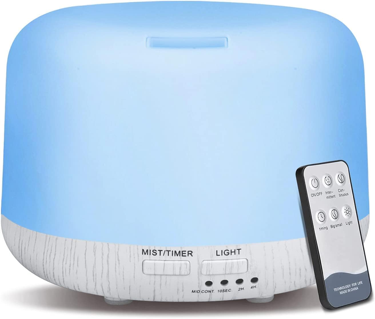 300ML Remote Control Air Diffusers for Essential Oil, Aroma Ultrasonic Scent Diffuser, Aromatherapy Humidfier Diffuser, 7 Color Changing LED Light, Auto-Off, Timer for Home, Room, Office, Kids