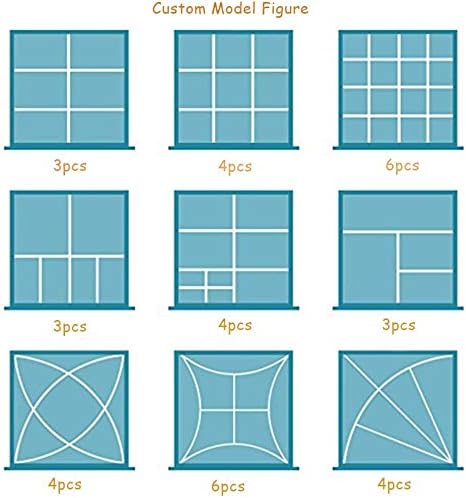 Onerbuy 8pcs Adjustable Grid Drawer Dividers DIY Plastic Closet Separator Tidy Organizer Container 32.5 * 7cm/ 12.8 * 2.8inch for Underwear Socks Belt Office Supplies(Transparent White)