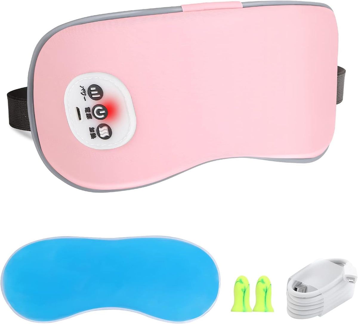 Cordless Heated Eye Massager with Cooling Eye Pad, Vibrating Heating Sleeping Mask for Men Women Kids -USB Charing Heated Eye Mask Electric for Dry Eyes, Relax,Travel (Blue)